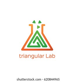 Triangular Lab Tube Logo Design Template
