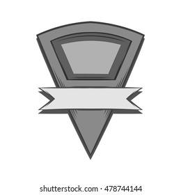 Triangular label icon in black monochrome style isolated on white background. Design symbol. Vector illustration