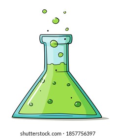 Triangular laboratory flask. Chemistry test tube