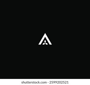 Triangular Letter A logo design with black background. 
