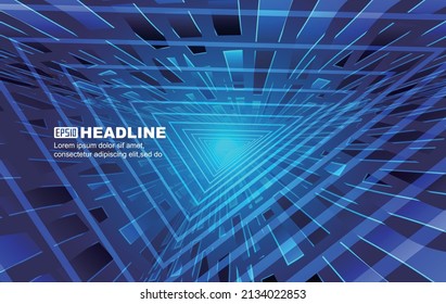 Triangular lines and polygons extend the background of future technology space