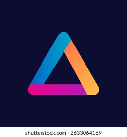 Diseño de logo triangular para empresa de Internet. Tipo de logotipo multimedia triangular