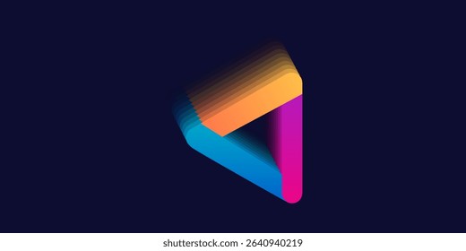 Triangular logo design for Internet company. Triangular multimedia logo type