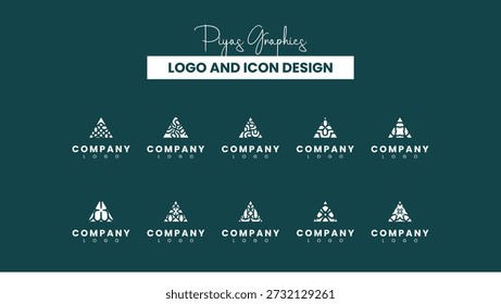 Ícones de logotipo triangulares para marcas modernas