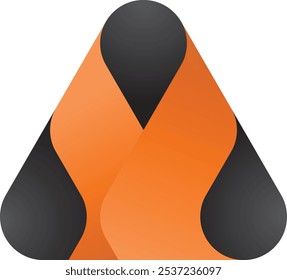 Ilustrações de vetor simples de LOGOTIPO triangular com gradiente laranja
