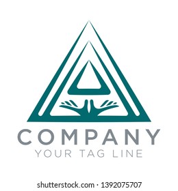 Triangular logo template symbol of spirit.