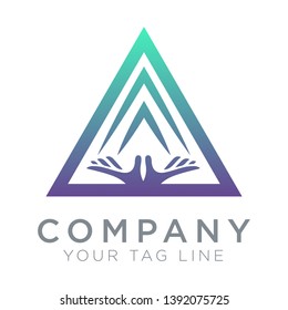 Triangular logo template symbol of spirit.