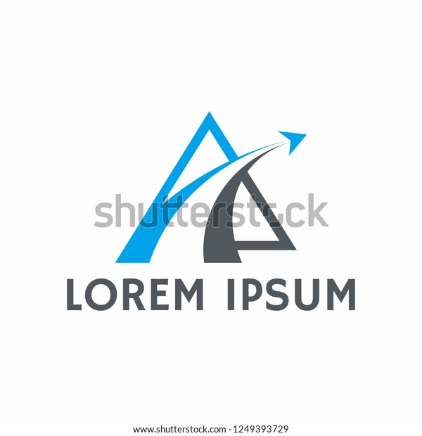 Triangular logo\
for travel and shipping\
companies