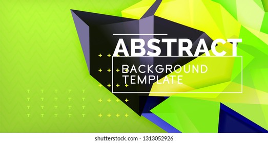 Triangular low poly background design, vector poster - Shutterstock ID 1313052926