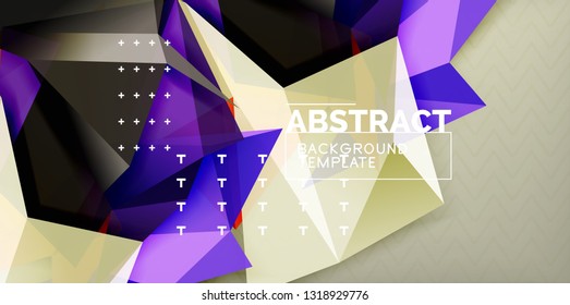 Diseño de fondo triangular de bajo nivel de polo, afiche vectorial