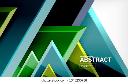 Triangular low poly background design, multicolored triangles. Vector illustration