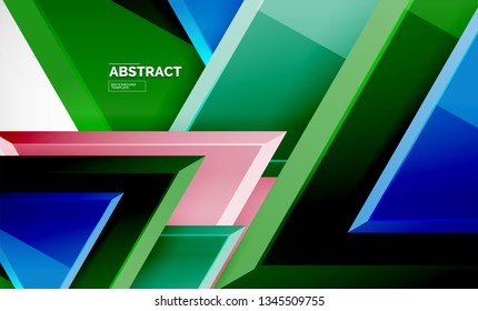 Triangular low poly background design, multicolored triangles. Vector illustration