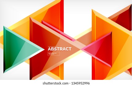 Triangular low poly background design, multicolored triangles. Vector illustration