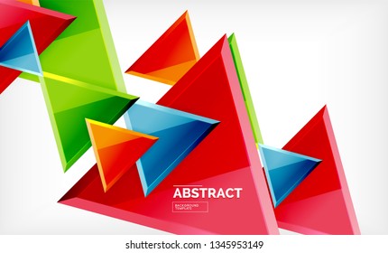 Triangular low poly background design, multicolored triangles. Vector illustration