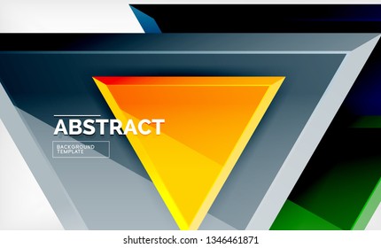 Triangular low poly background design, multicolored triangles. Vector illustration