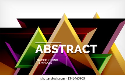 Triangular low poly background design, multicolored triangles. Vector illustration