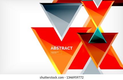 Projeto de fundo triangular baixo poli, triângulos multicoloridos. Ilustração vetorial