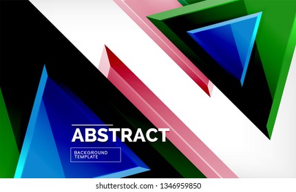 Triangular low poly background design, multicolored triangles. Vector illustration