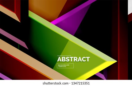Triangular low poly background design, multicolored triangles. Vector illustration