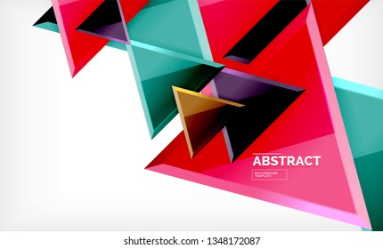 Triangular low poly background design, multicolored triangles. Vector illustration