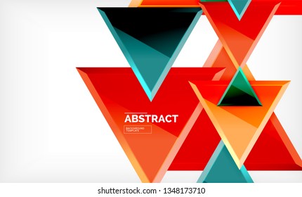Triangular low poly background design, multicolored triangles. Vector illustration