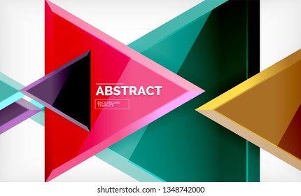Triangular low poly background design, multicolored triangles. Vector illustration