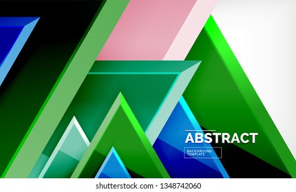 Triangular low poly background design, multicolored triangles. Vector illustration