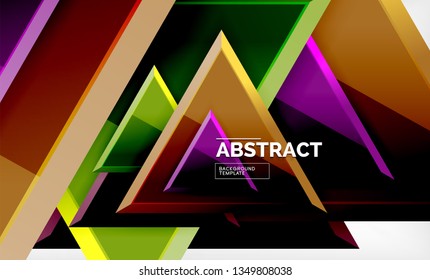 Triangular low poly background design, multicolored triangles. Vector illustration