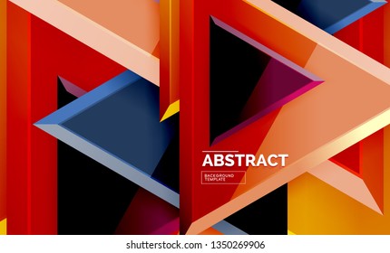 Triangular low poly background design, multicolored triangles. Vector illustration