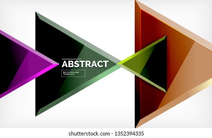 Triangular low poly background design, multicolored triangles. Vector illustration