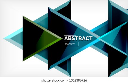 Triangular low poly background design, multicolored triangles. Vector illustration