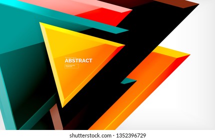 Triangular low poly background design, multicolored triangles. Vector illustration