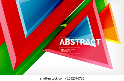 Triangular low poly background design, multicolored triangles. Vector illustration