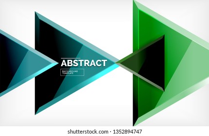 Triangular low poly background design, multicolored triangles. Vector illustration