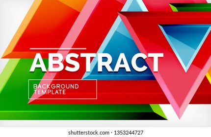 Triangular low poly background design, multicolored triangles. Vector illustration
