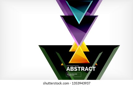 Triangular low poly background design, multicolored triangles. Vector illustration