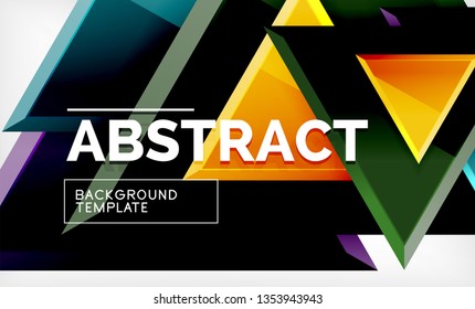 Triangular low poly background design, multicolored triangles. Vector illustration