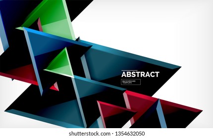 Triangular low poly background design, multicolored triangles. Vector illustration