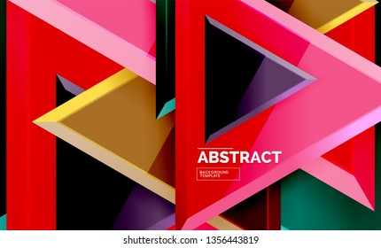 Triangular low poly background design, multicolored triangles. Vector illustration