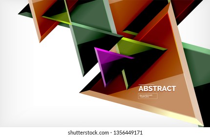 Triangular low poly background design, multicolored triangles. Vector illustration