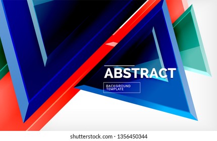 Triangular low poly background design, multicolored triangles. Vector illustration
