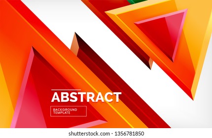 Triangular low poly background design, multicolored triangles. Vector illustration