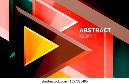 Triangular low poly background design, multicolored triangles. Vector illustration