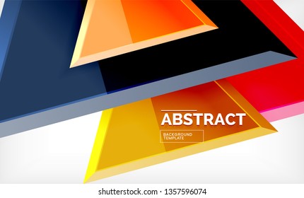 Triangular low poly background design, multicolored triangles. Vector illustration