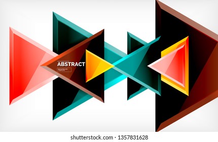 Triangular low poly background design, multicolored triangles. Vector illustration