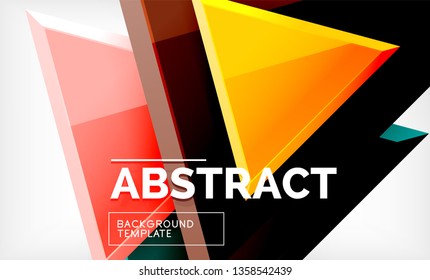Triangular low poly background design, multicolored triangles. Vector illustration