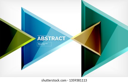 Triangular low poly background design, multicolored triangles. Vector illustration