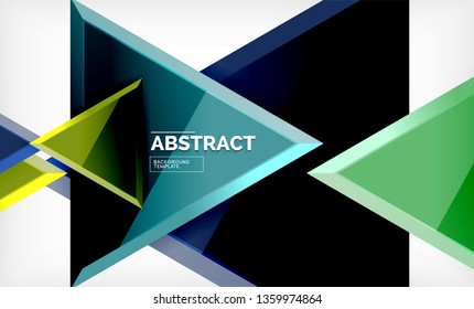 Triangular low poly background design, multicolored triangles. Vector illustration
