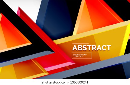 Triangular low poly background design, multicolored triangles. Vector illustration