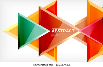 Triangular low poly background design, multicolored triangles. Vector illustration